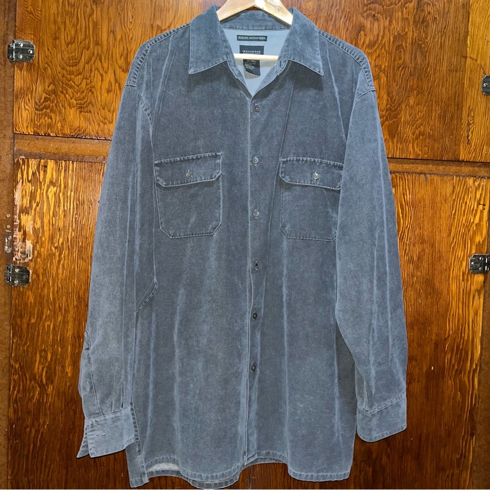 Alexander Lloyd Menswear Sueded Microfiber 1XL Tall Button Down Shirt